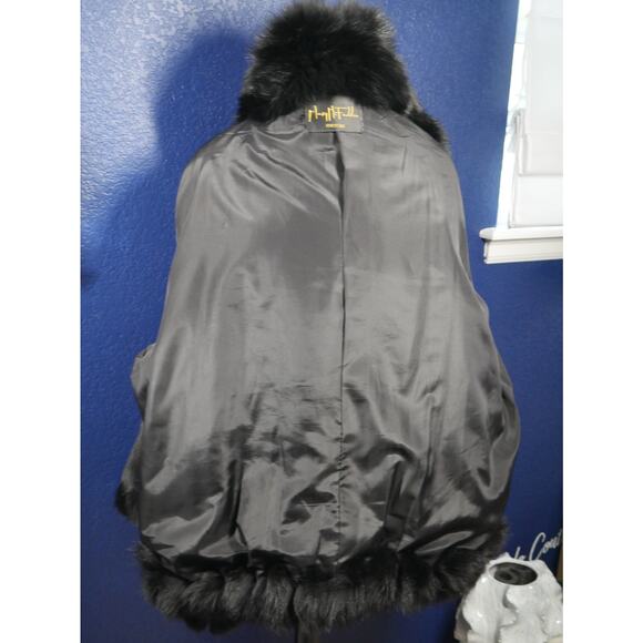 Amazing Designer Mary McFadden Couture Men's Black Fox Fur Coat Jacket - Picture 5 of 6